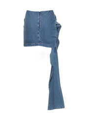 Irregular Floral Denim Skirt Fashion Closet Clothing