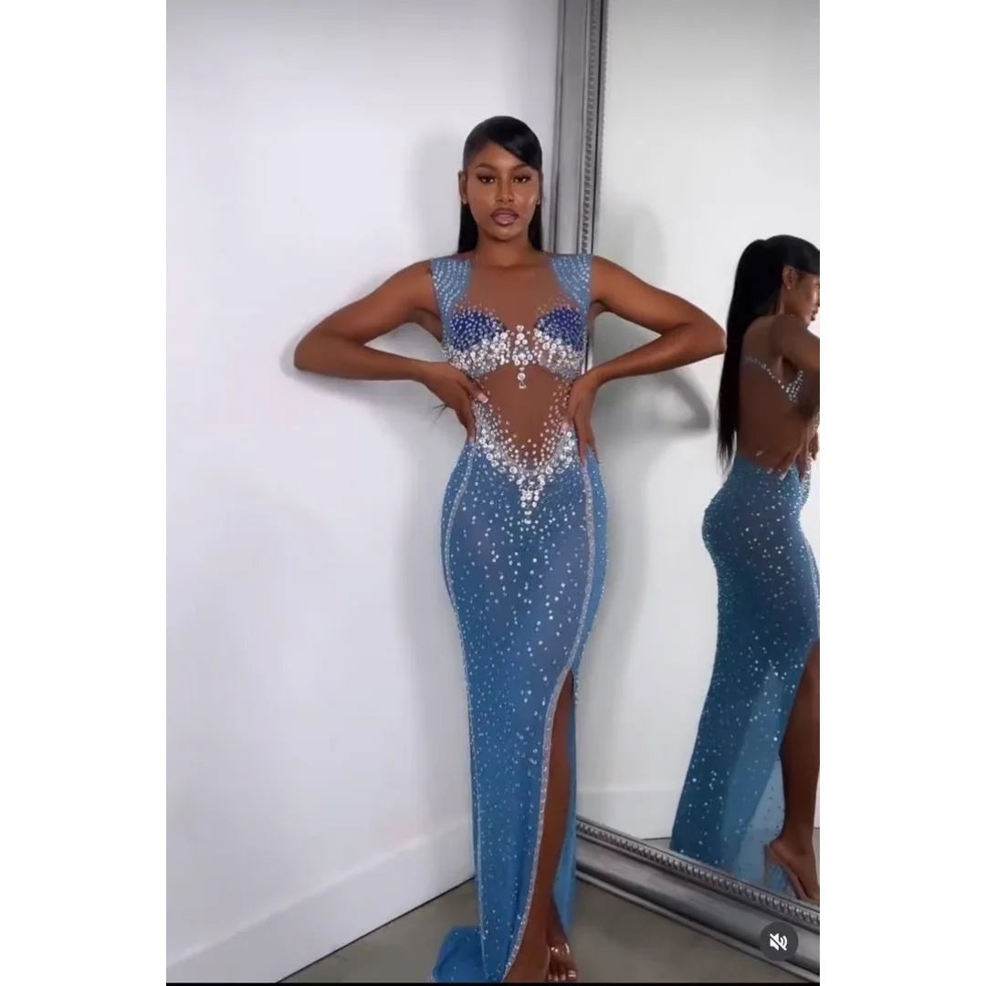 Jenn Sparkling Rhinestone Dress Fashion Closet Clothing