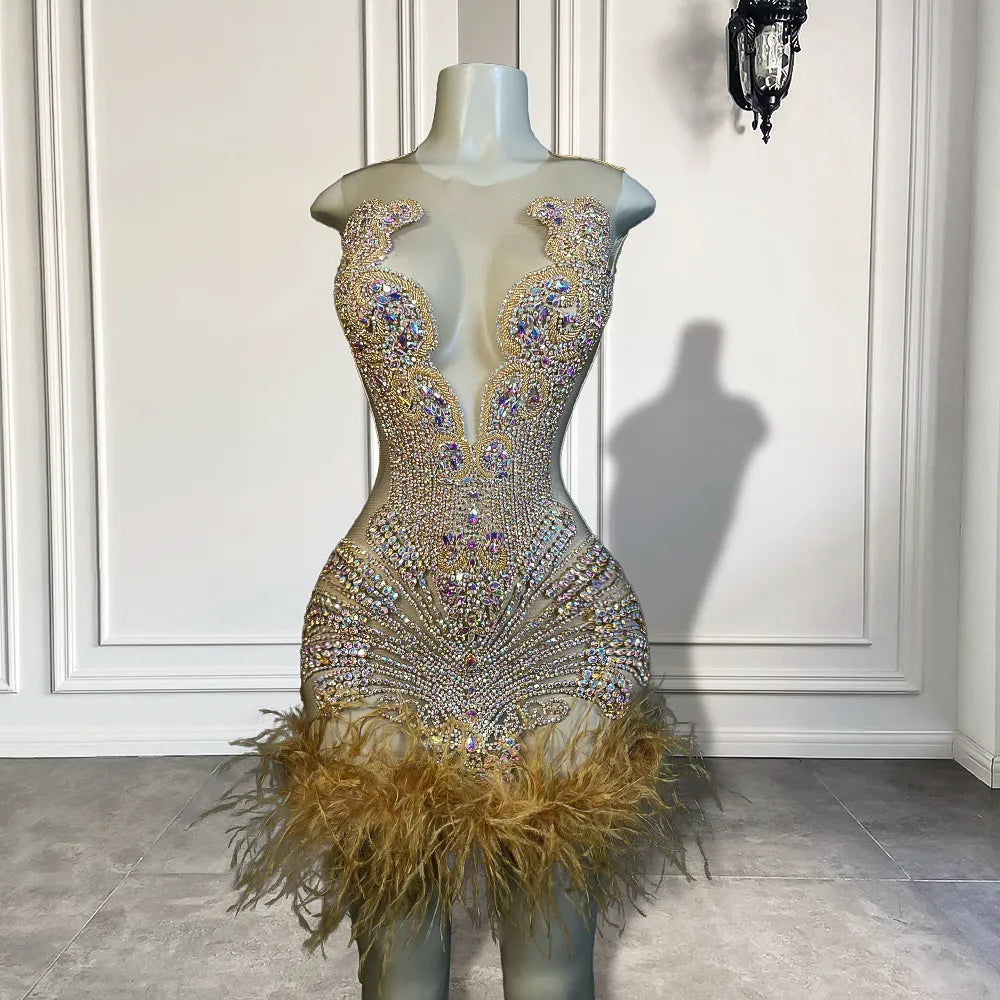 Kadijah Feather Dress Fashion Closet Clothing