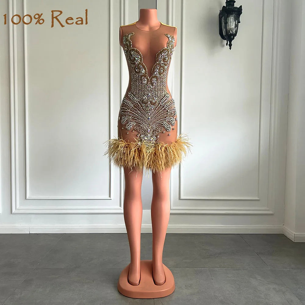 Kadijah Feather Dress Fashion Closet Clothing