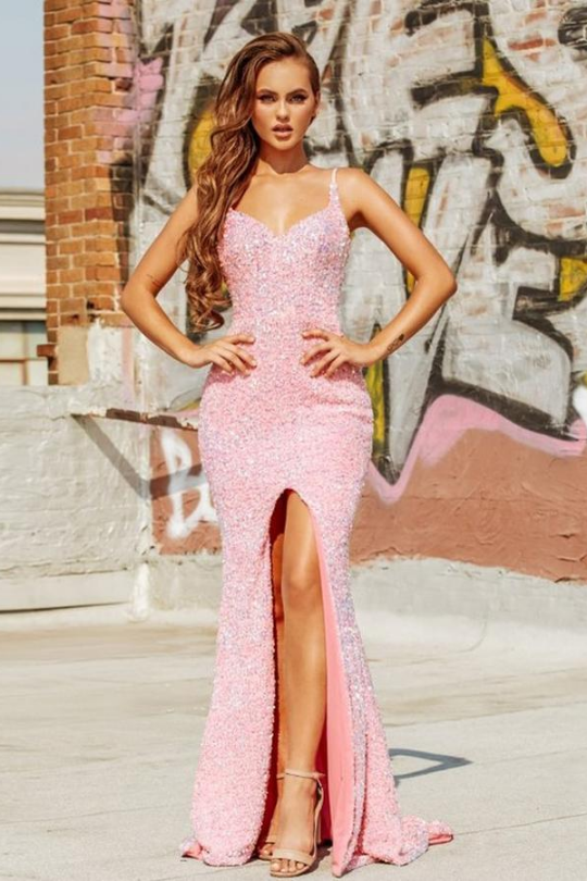 Blush Sequin Maxi Dress