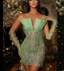 Kiana Beading Mini Dress Fashion Closet Clothing