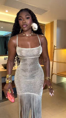 Kloe Tassel Maxi Dress Fashion Closet Clothing