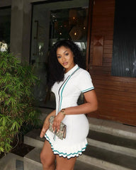 Krista Ruffle Knit Mini Dress Fashion Closet Clothing