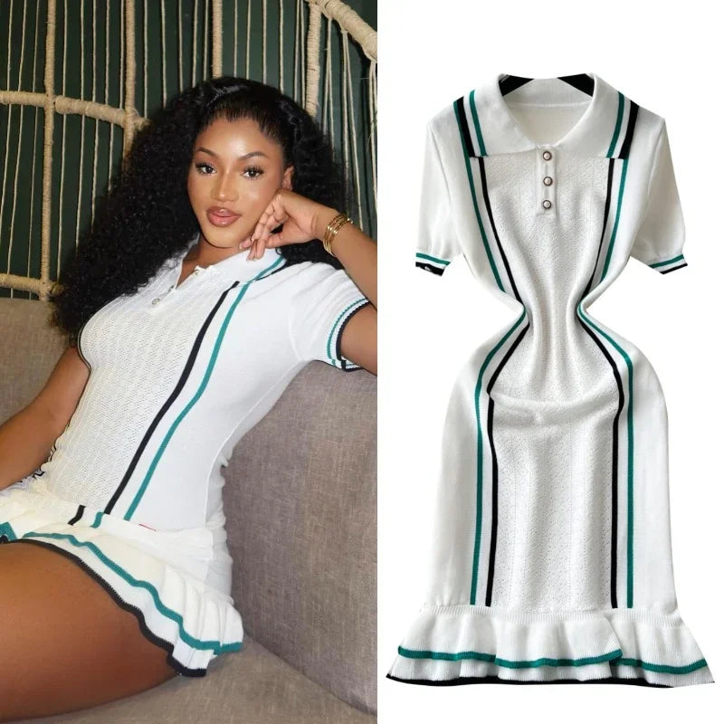 Krista Ruffle Knit Mini Dress Fashion Closet Clothing