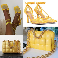 Lace Up Mesh High Heels Fashion Closet Clothing