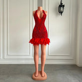 Lilian Feather Mini Dress Fashion Closet Clothing