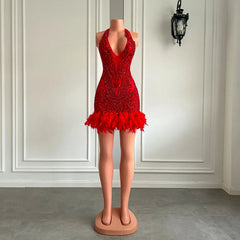 Lilian Feather Mini Dress Fashion Closet Clothing