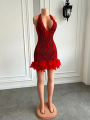 Lilian Feather Mini Dress Fashion Closet Clothing