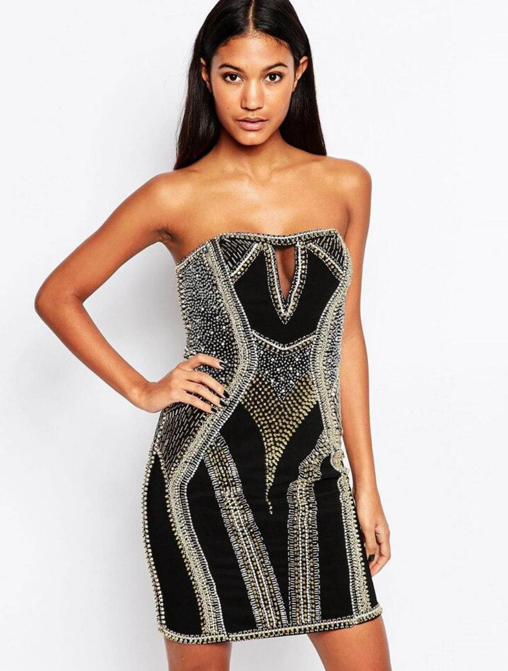 Luxury Crystal Embellished Mini Dress