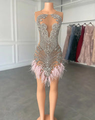 Luxury Feather Cocktail Dress Fashion Closet Clothing