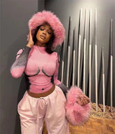 Luxury Fluffy Hat & Bag Set Fashion Closet Clothing