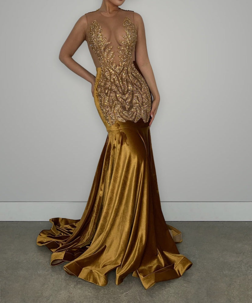 Luxury Velvet Mermaid Dress Fashion Closet Clothing