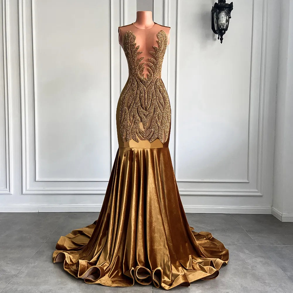 Luxury Velvet Mermaid Dress Fashion Closet Clothing