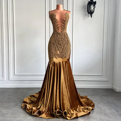 Luxury Velvet Mermaid Dress Fashion Closet Clothing