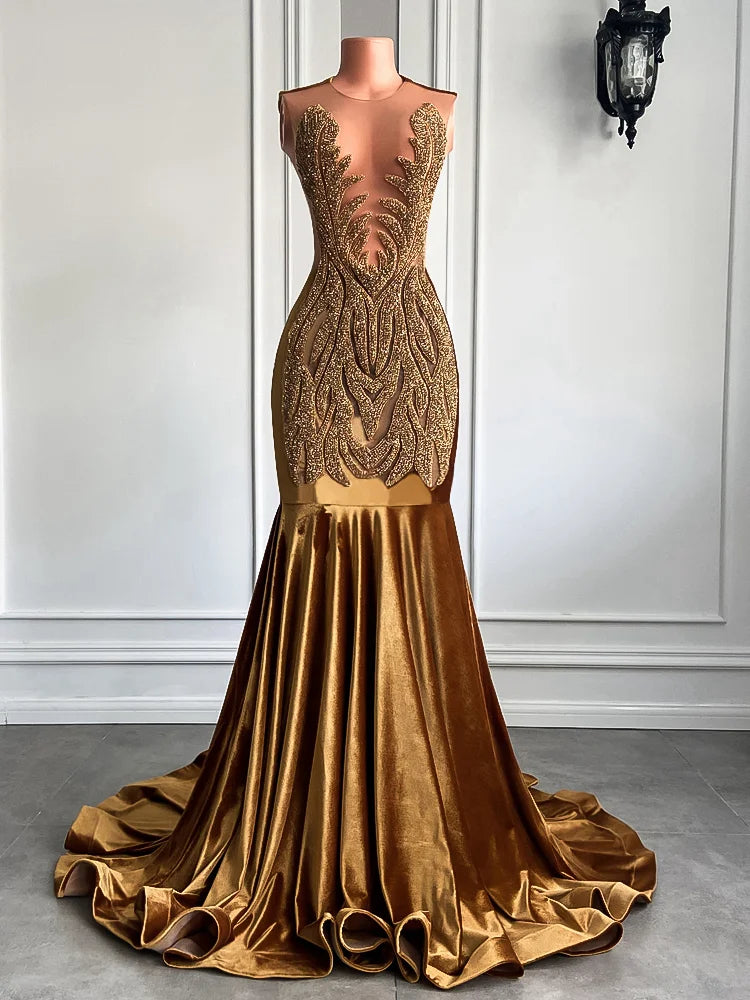 Luxury Velvet Mermaid Dress Fashion Closet Clothing