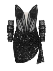 Masterpiece Sequins Mini Dress Fashion Closet Clothing