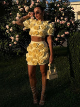 Mia's 3D Flower Skirt Set Fashion Closet Clothing