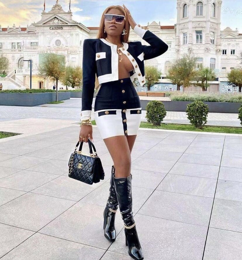 Mind Game Bandage Skirt Set Fashion Closet Clothing