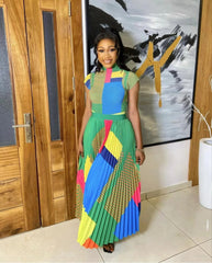 Miyake Pleated Skirt Set Fashion Closet Clothing