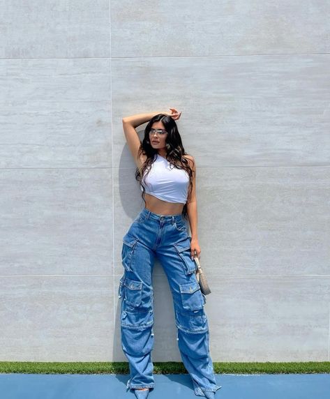 Multi-pocket Cargo Jeans Fashion Closet Clothing