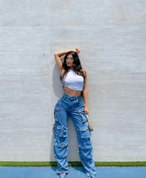 Multi-pocket Cargo Jeans Fashion Closet Clothing