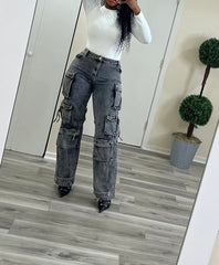 Multi-pocket Cargo Jeans Fashion Closet Clothing