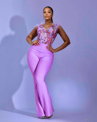 Nessa Feathers Jumpsuit Fashion Closet Clothing