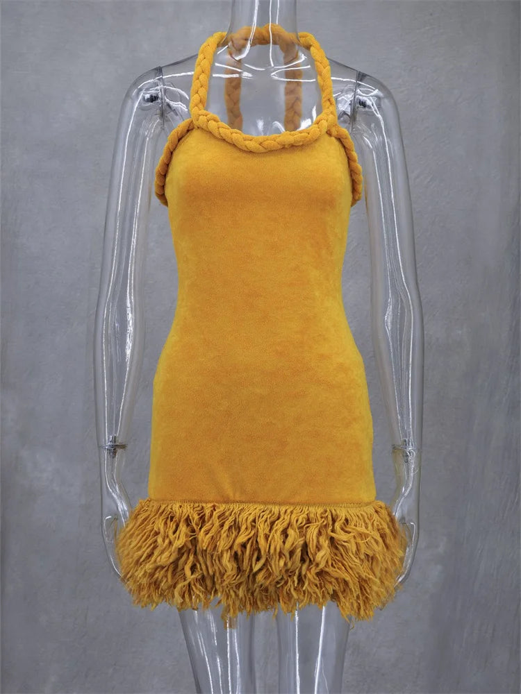 Nikita Fluff Mini Dress Fashion Closet Clothing