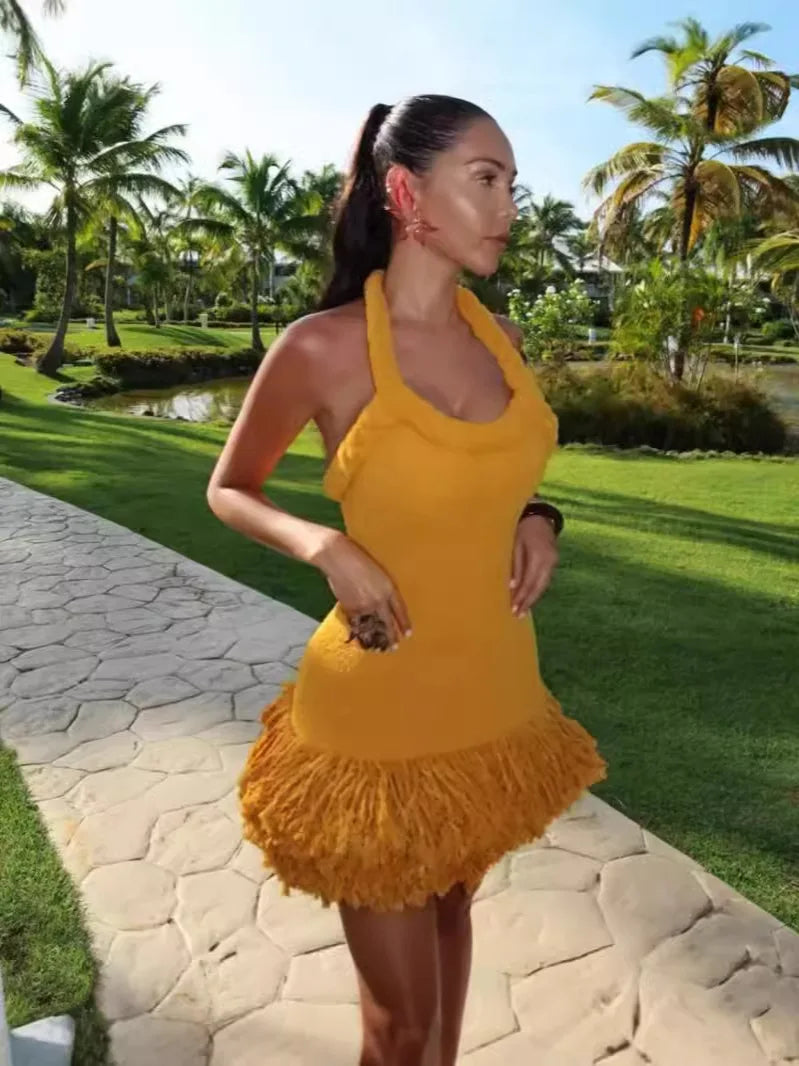 Nikita Fluff Mini Dress Fashion Closet Clothing