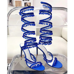 Nisha Rhinestone High Heels Fashion Closet Clothing