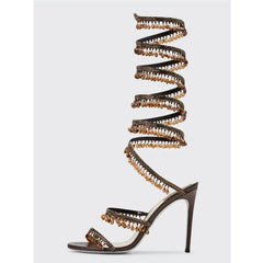 Nisha Rhinestone High Heels Fashion Closet Clothing