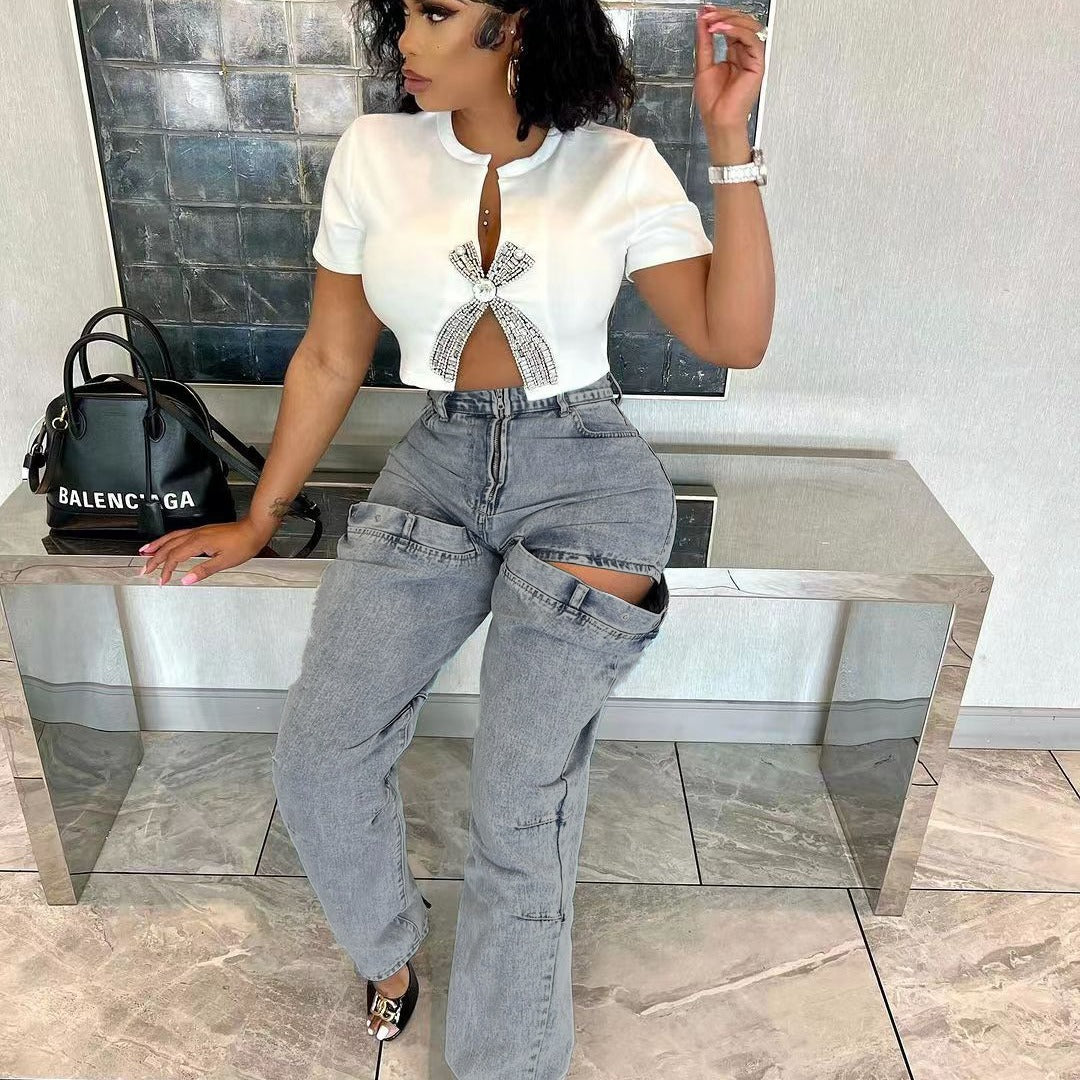 Jeans vintage ouverts