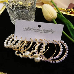 Pearl Earrings Set Fashion Closet Clothing