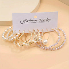 Pearl Earrings Set Fashion Closet Clothing