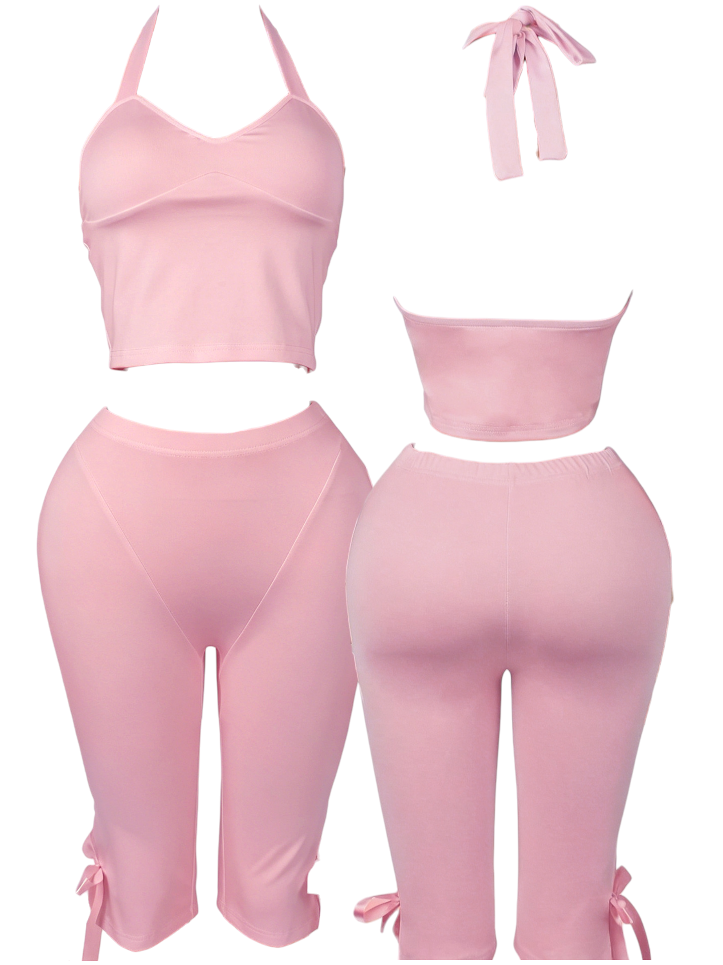 Bow Tie Capri Pants Set