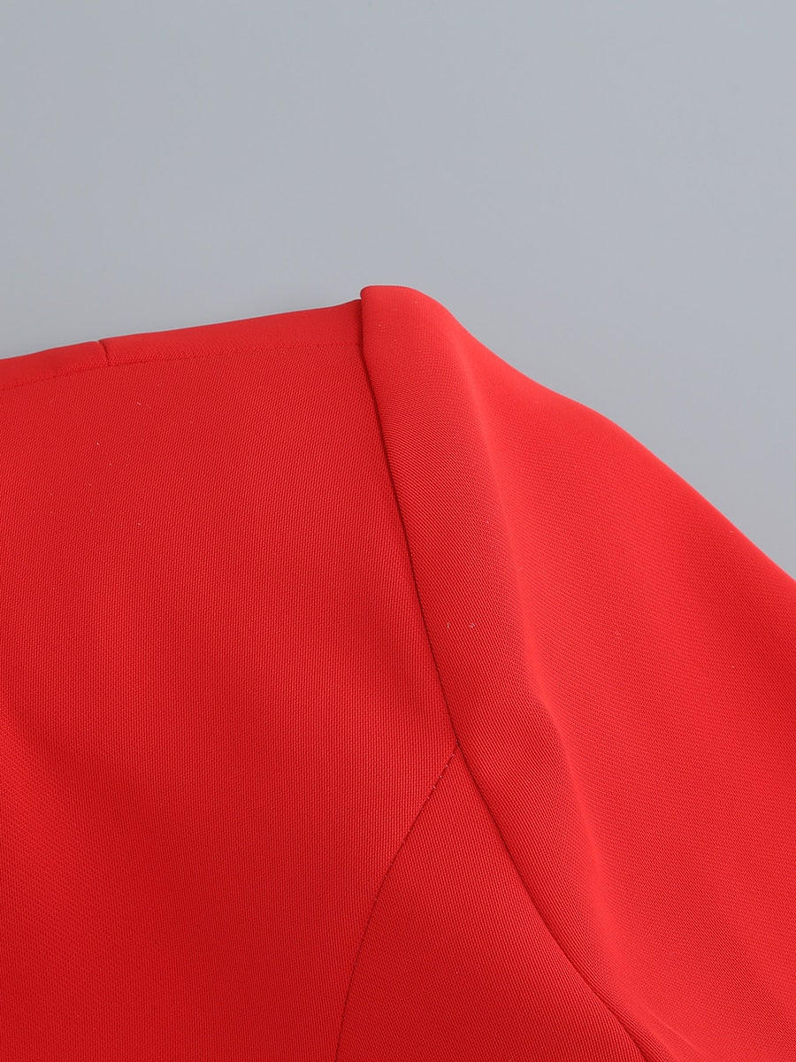 Red Ruby Blazer Pants Set Fashion Closet Clothing
