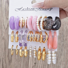 Retro Earrings Set Fashion Closet Clothing