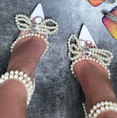 Rhinestone Butterfly-Knot High Heels Fashion Closet Clothing
