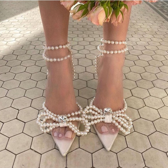 Rhinestone Butterfly-Knot High Heels Fashion Closet Clothing