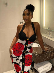 Roses Are Red Bandage Midi Dress Fashion Closet Clothing