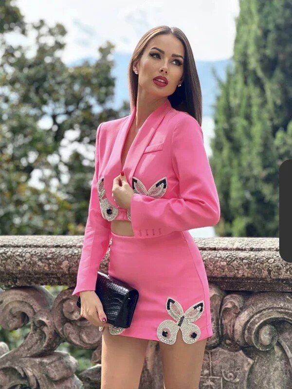 Rosie Diamond Skirt Set Fashion Closet Clothing