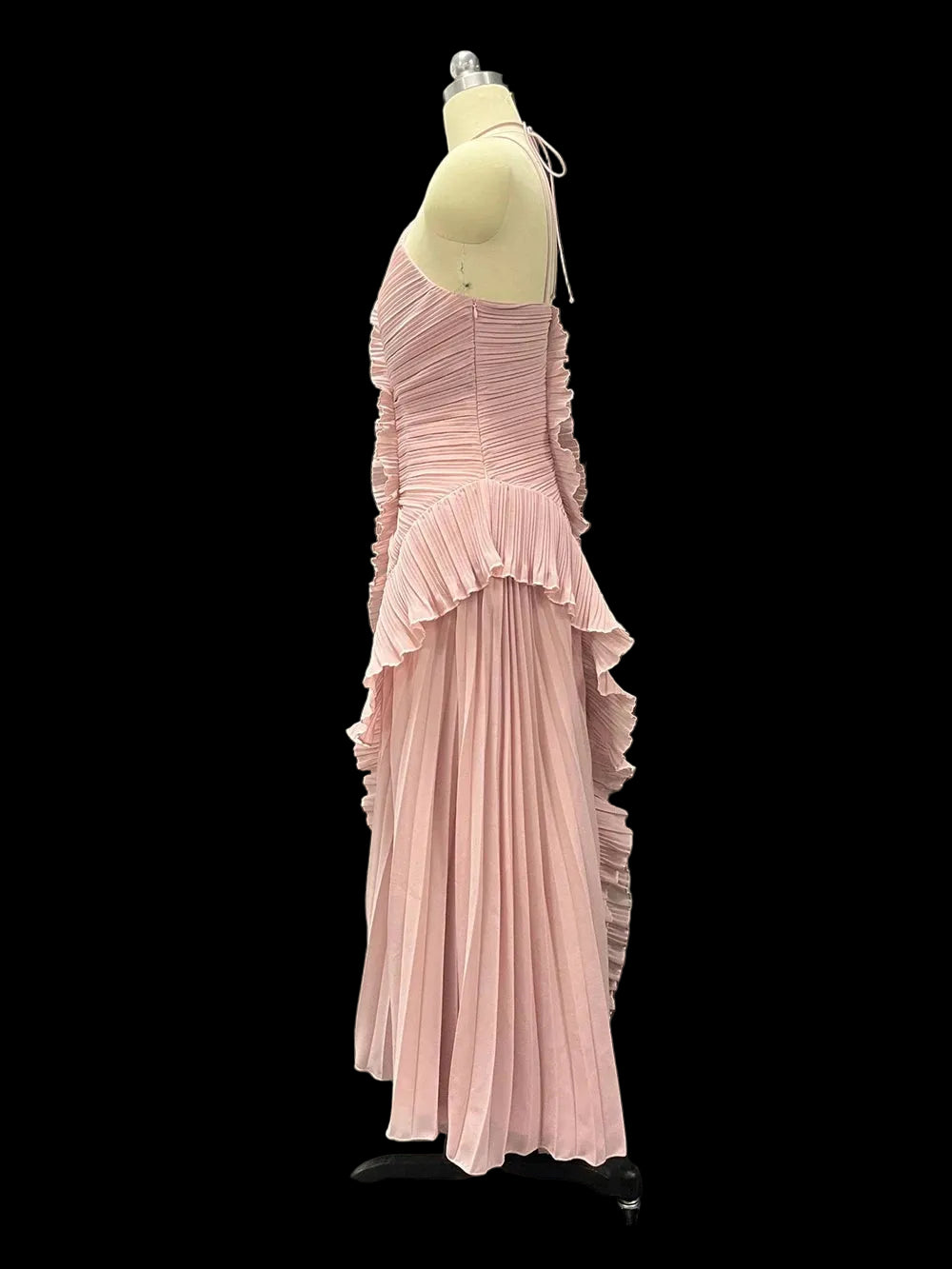 Robe longue Kelsi en mousseline à volants