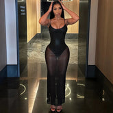 Jaya Mesh Maxi Dress