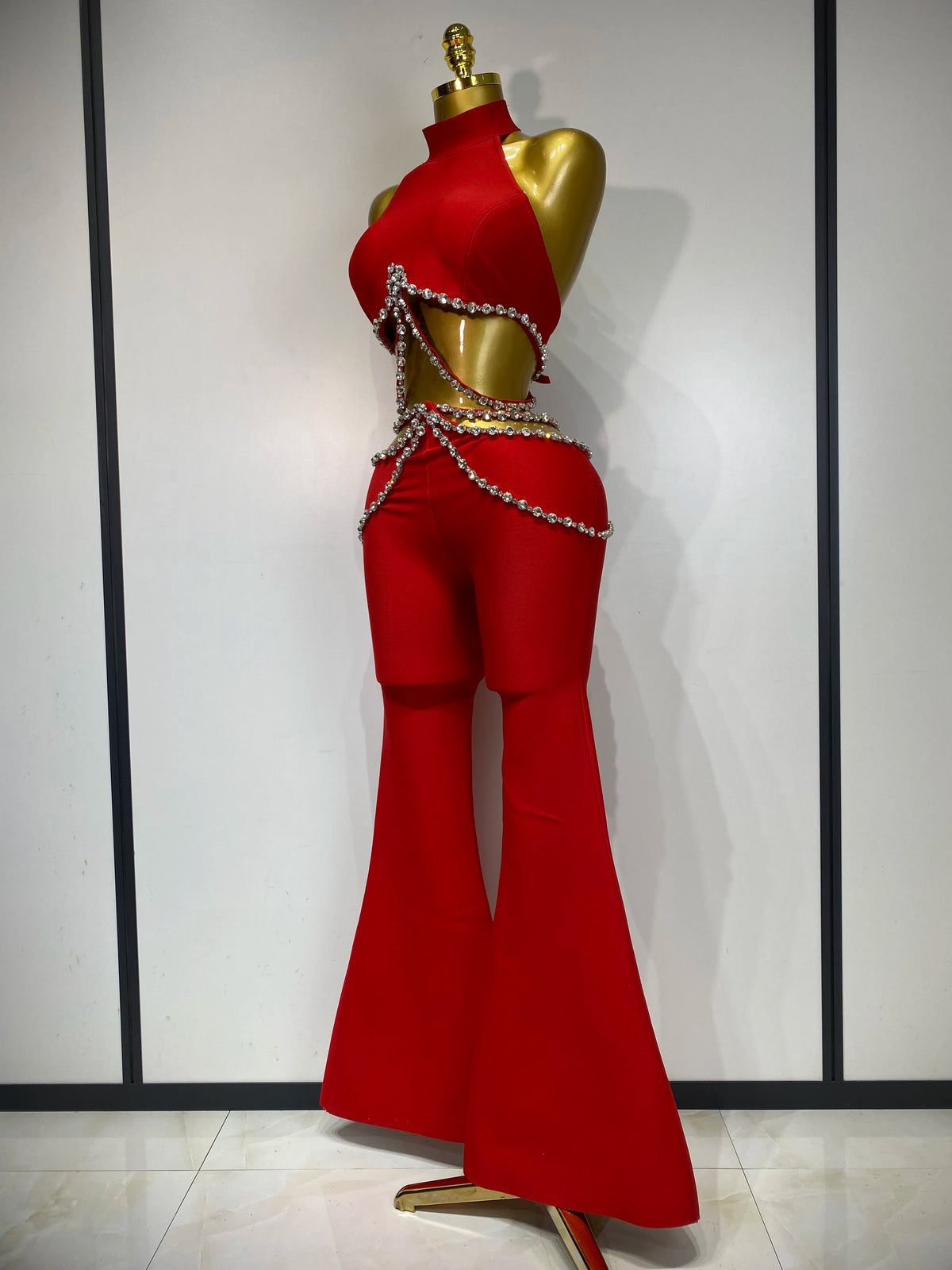 Anita Rhinestone Bandage Pants Set