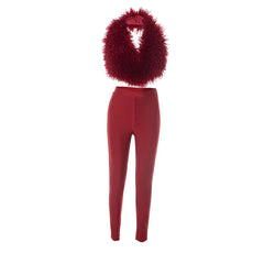 Aubree Fur Pants Set