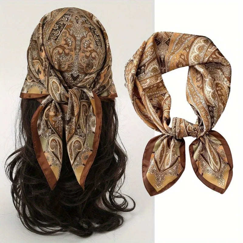 Houndstooth Printed Vintage Headscarf