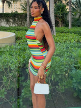 Striped Knit Mini Dress