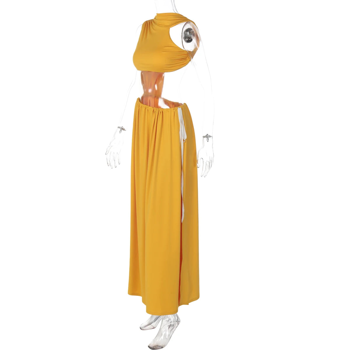 Robe Ani à fentes latérales et lacets