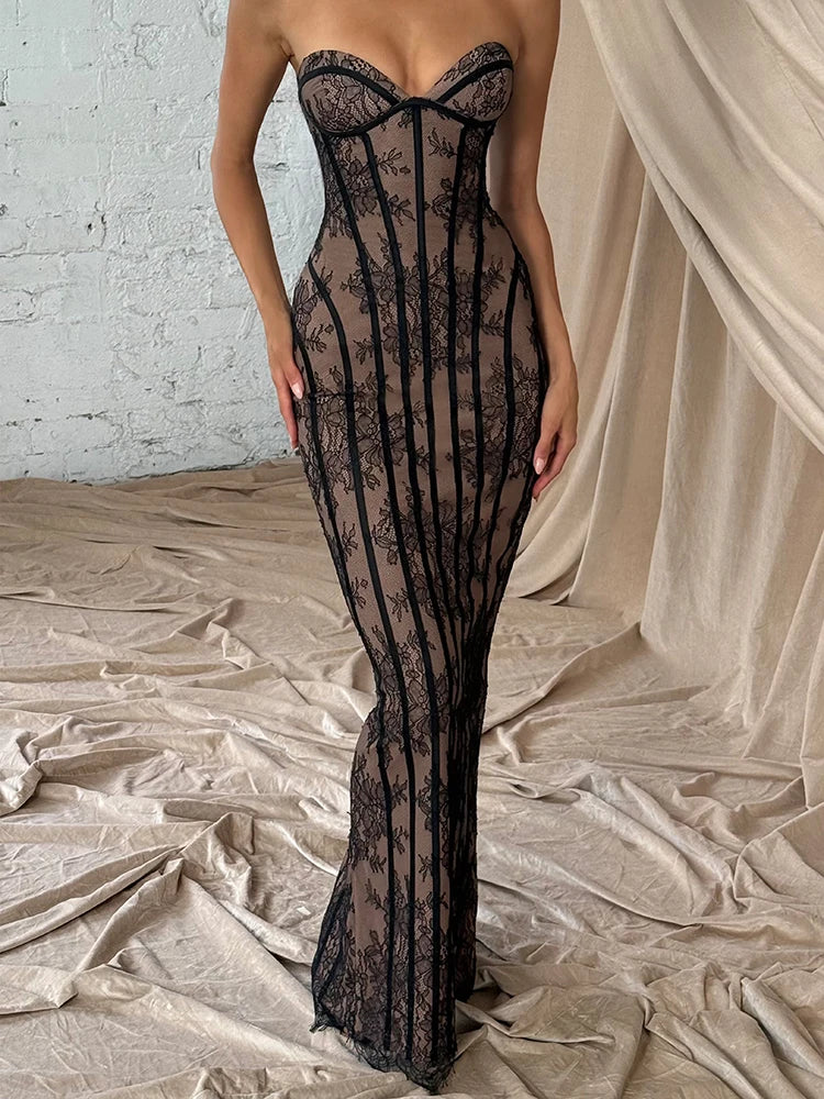 Robe longue corset-bustier Kerry